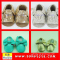 2015 lovely custom Fashion Style beautiful color tassels and bow moccasin chinese shoes